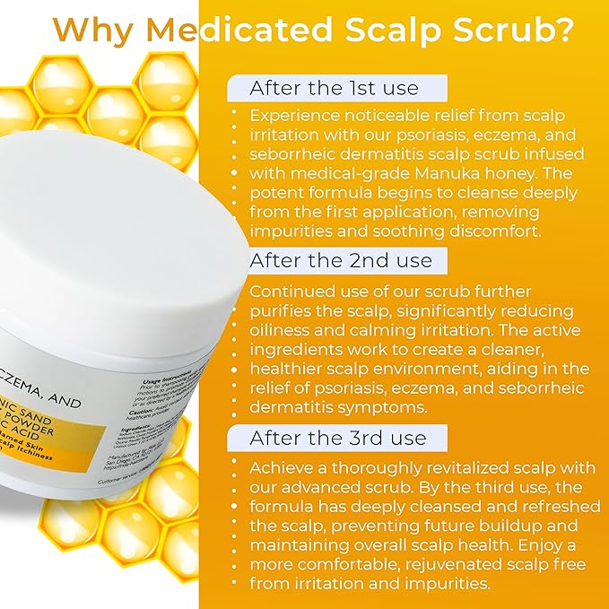 Anti Fungal Pre Shampoo Scalp Scrub for Psoriasis, Eczema & Seborrheic Dermatitis | DHT Blockers, Mineral Complex & Tea Tree Oil | Soothes Scalp and Promotes Hair Growth for Men & Women-VivaGrace Women