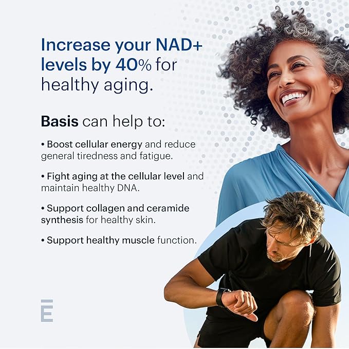 ELYSIUM Basis NAD Plus Supplement 30 Servings - with Nicotinamide Riboside 250mg and Pterostilbene 50mg - Healthy Aging Supplement & Cellular Energy-VivaGrace Women