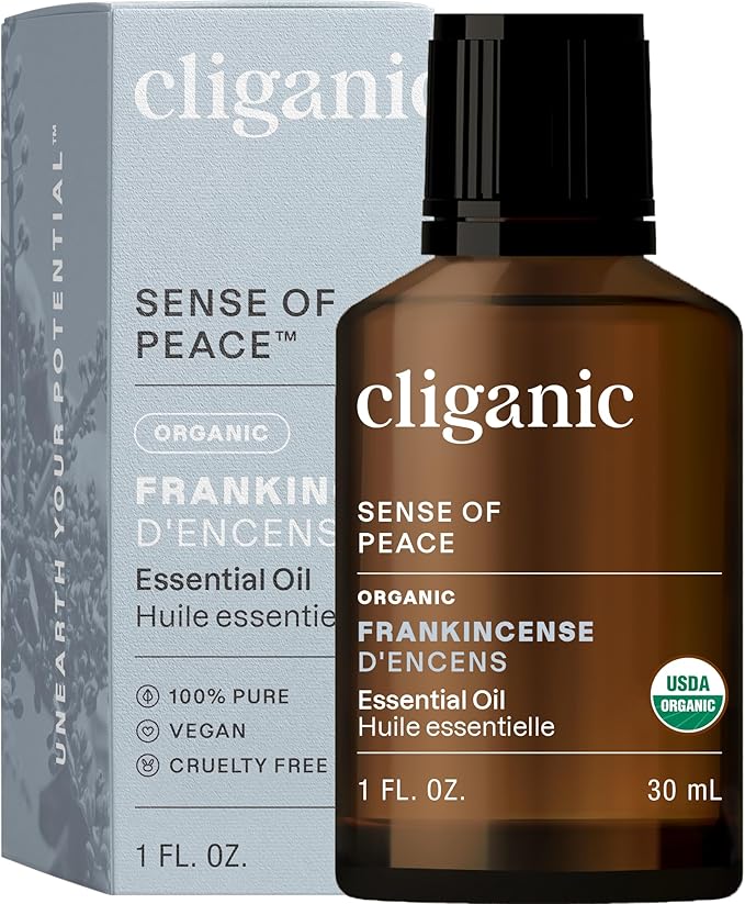 Cliganic USDA Organic Frankincense Essential Oil, 1oz - Boswellia Serrata, 100% Pure Natural Undiluted, for Aromatherapy | Non-GMO Verified (Packaging May Vary)-VivaGrace Women