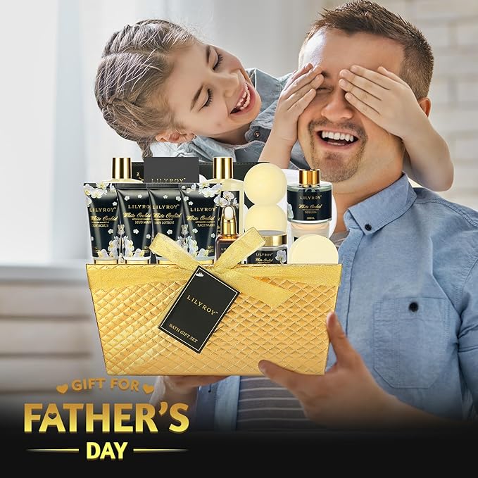 Mothers Day Gifts for Mom - Luxury 18-Piece Gold Leather Spa Gift Set, Premium Bath Collection with Bath Bomb | Father's Day Christmas Birthday Gifts, All Occasion Ultimate Holiday Gift for Her & Him-VivaGrace Women