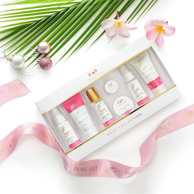 Pure Fiji Body Collection 7pacs- Bath and Body Gift Set Include - Body Mist,Coconut Crush, Body Oil, Body Butter, Soap, Body Lotion, Hand Creme - Travel Size, Scent Guava-VivaGrace Women