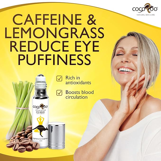 Caffeinated Eye Serum, Nutrient-Dense, 100% Pure, Natural & Vegan (Lemongrass)-VivaGrace Women