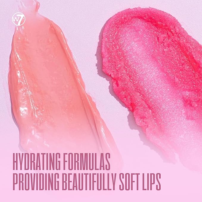 W7 Sweet Dreams Lip Scrub & Overnight Lip Mask Duo - 2Pcs Set - Strawberry Flavour - Exfoliate, Condition, Soothe & Hydrate-VivaGrace Women