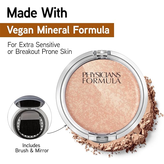 Physicians Formula Mineral Wear Talc-Free Mineral Face Powder, Smooth Satin Buildable & Blendable Coverage, Bare-Feeling Gentle Formula, Cruelty & Vegan - Creamy Natural-VivaGrace Women