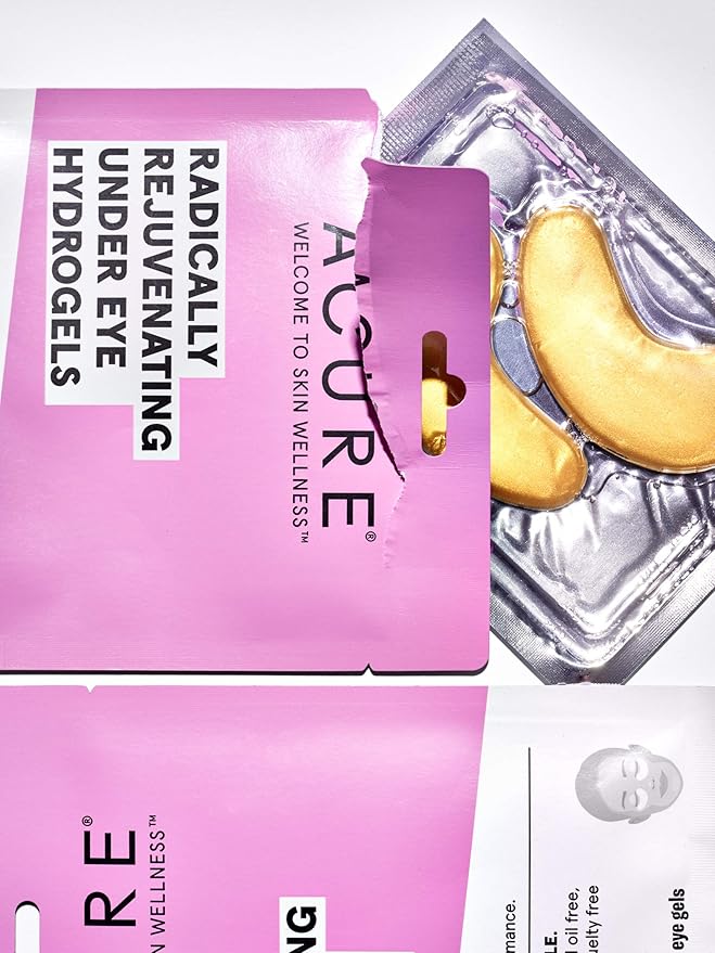 Acure Radically Rejuvenating Under Eye Hydrogel Mask, Provides Anti-Aging Support, & Silk Tree, Purple, Cucumber, 0.236 Fl Oz (Pack of 1)-VivaGrace Women