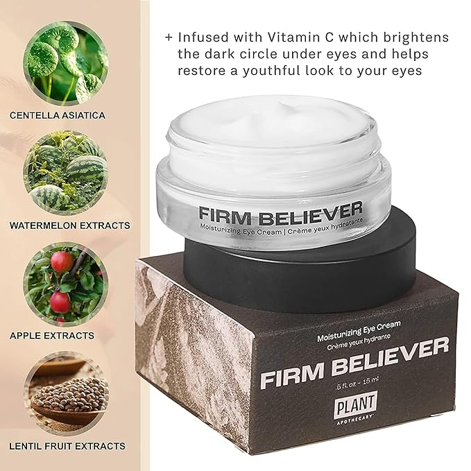 Firm Believer: 30ml Under Eye Cream with Vitamin C - Puffiness, Dark Circles, Eye Bags, Fine Lines and Wrinkles Reducer - Anti-Aging Eye Creams and Skin Care for Men and Women-VivaGrace Women