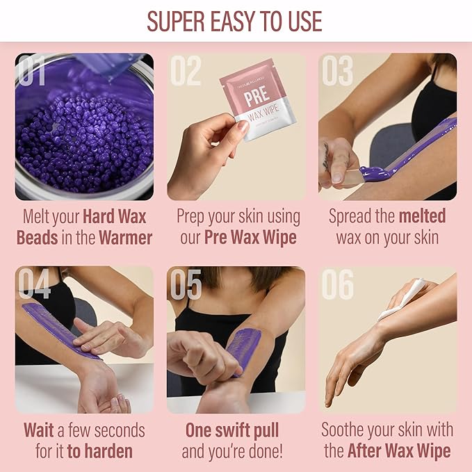 Tress Wellness Waxing Kit for Sensitive Skin – Safe for Face & Skin, Prep & Aftercare Spray, Easy to Use – At-Home Kit for Face, Bikini, Brazilian & Full Body - Pink, No Display-VivaGrace Women