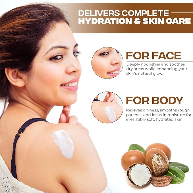 AZMERA Handcrafted Whipped Shea Body Butter – Unscented Moisturizer for Dry, Sensitive Skin with Argan Oil & Vitamin E – Vegan, Non-Greasy Whipped Body Butter for Women & Men – 8.82 oz-VivaGrace Women