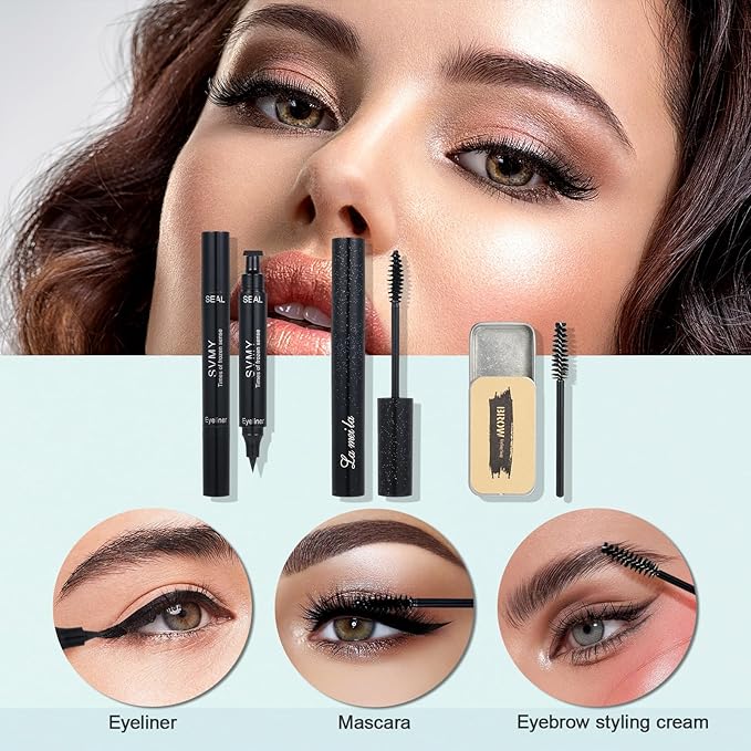 All in One Makeup Kit for Women Full Kit Includes Palette Foundation & Face Primer, Makeup Brush Makeup Sponge, Eyebrow Soap, Winged Eyeliner Stamp 20 Colors Eyeshadow Gift Set for Women, Girls & Teen-VivaGrace Women