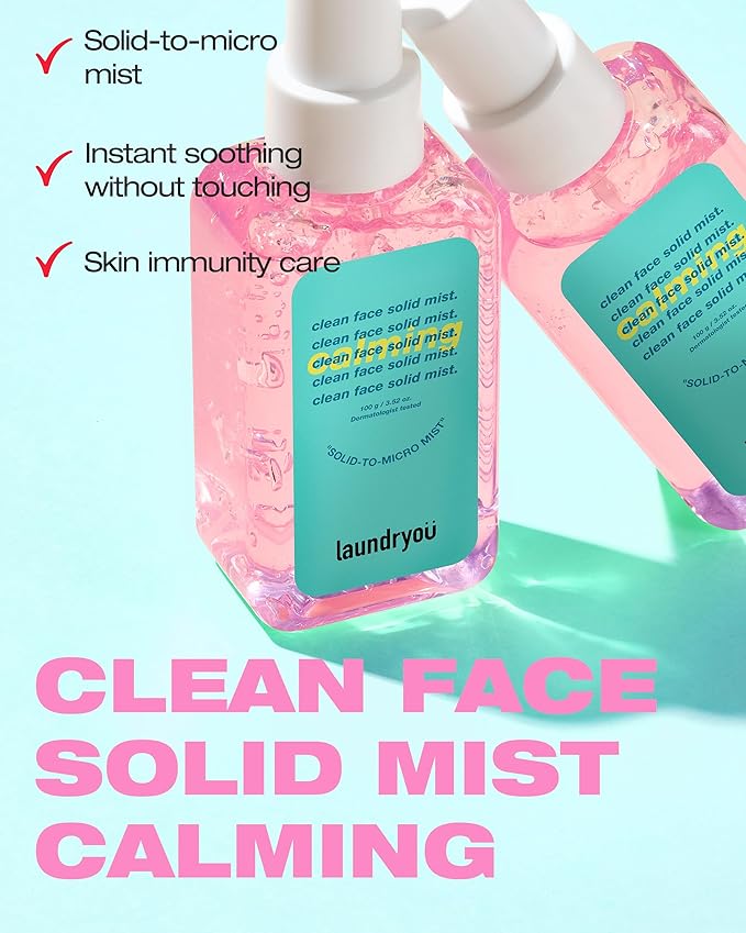 Clean Face Solid Mist - Calming, Hydrating, and Moisturizing Gel-To-Mist Dermatologist Tested Hypoallergenic Facial Spray for Redness Relief and Soothing Irritated Skin - (3.38 fl. oz.)-VivaGrace Women