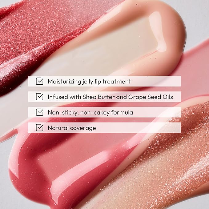 KISS NEW YORK Professional Melting Jelly Lip Balm, High Shine & Moisturizing Lip Stick, Long Lasting, Plumping Effect Look, Non-Sticky & Not Cakey, Easy Application & Natural Coverage (Caramel)-VivaGrace Women