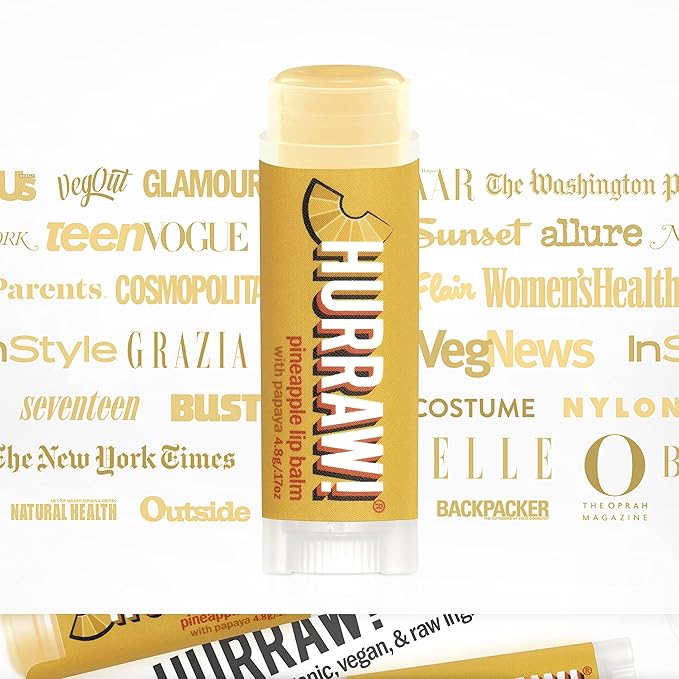 Hurraw! Pineapple Lip Balm: Organic, Certified Vegan, Cruelty and Gluten Free. Non-GMO, 100% Natural Ingredients. Bee, Shea, Soy and Palm Free. Made in USA-VivaGrace Women