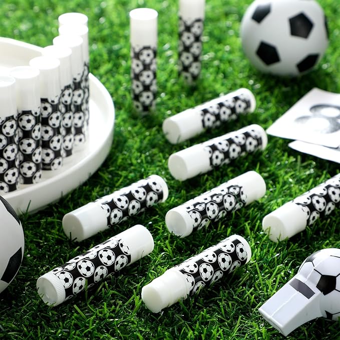 24 Pcs Soccer Lip Balm Soccer Team Gifts Soccer Party Favors Soccer Lip Balm Gift for Soccer Team Soccer Party Guest Supplies-VivaGrace Women