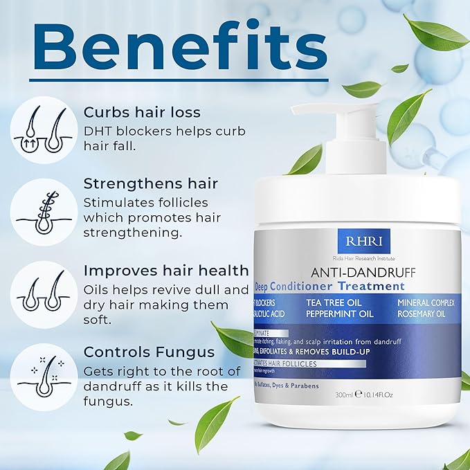 Anti Dandruff Deep Conditioner with Tea Tree Oil & Salicylic Acid | Anti-Fungal Relief | Dandruff Treatment For Itchy Scalp and Folliculitis | Scalp Treatment Which Promotes Healthy Hair Growth-VivaGrace Women