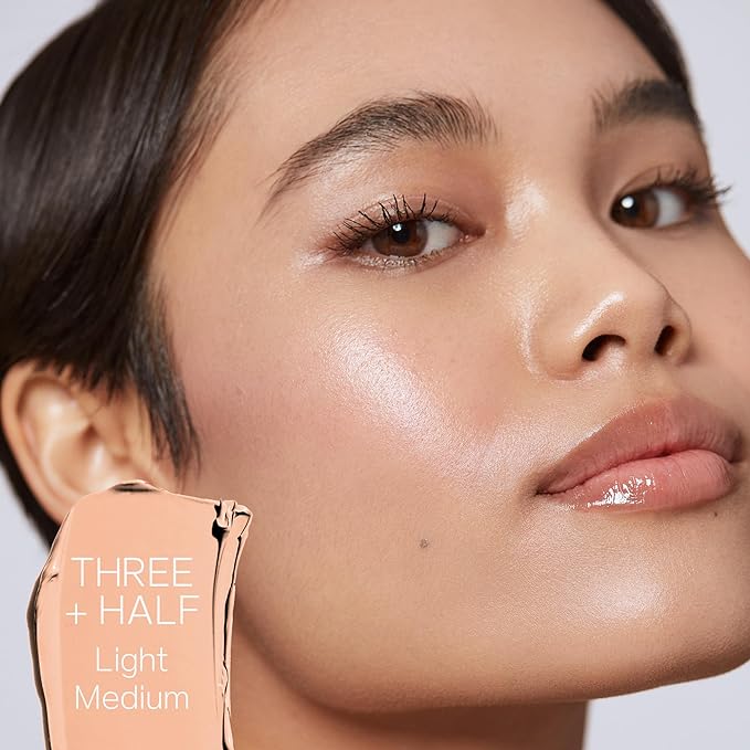 Saie Slip Tint Tinted Moisturizer with SPF 35 - Light Coverage, Glowy Skin Tint & Mineral Sunscreen for Face with Hydrating Hyaluronic Acid - Summer Makeup Essential - Shade Three + Half (1.35 oz)-VivaGrace Women