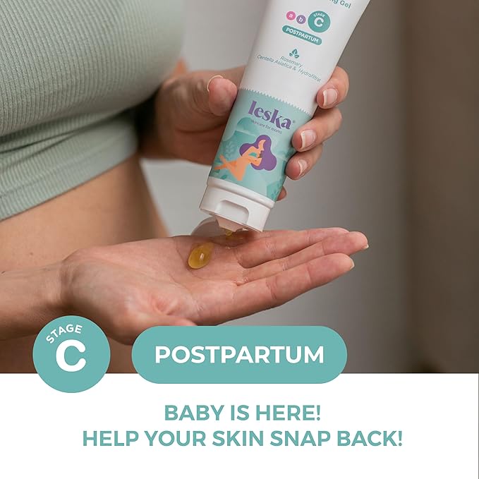 Leska Maternity Set | Belly Lotion, Belly Oil, Stretch Mark Defense Cream & Belly Butter, Toning Gel | Maternity Stages Skin Care for Pregnancy & Postpartum |New Mom Gifts (Set of 5, 4-4.93oz each)-VivaGrace Women