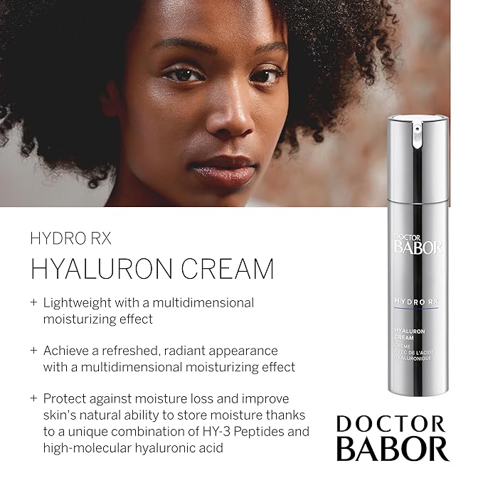 DOCTOR BABOR HydroRX Hyaluron Cream, Lightweight Hyaluronic Acid Face Moisturizer for Dry Skin, Prevents Moisture Loss and Reduces Dryness Lines, Fragrance Free-VivaGrace Women
