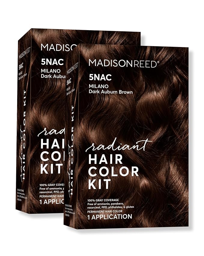 Madison Reed Radiant Hair Color Kit | 5NAC Dark Chocolate Brown (Milano Brown) for 100% Gray Hair Coverage | Salon Quality Permanent Hair Dye | PPD-Free & Ammonia-Free | (Packaging May Vary) 2 Pack-VivaGrace Women
