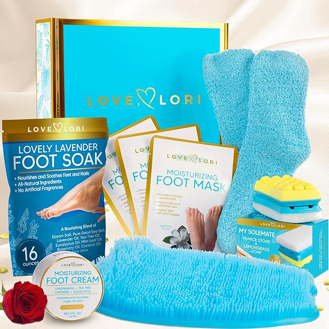 LOVE, LORI Foot Spa Kit, Foot Care Kit, Self Care Gifts for Women, 8 Piece Pedicure Kit, Great Valentine Day Gifts for Her, Gifts for Women, Spa Gifts-VivaGrace Women