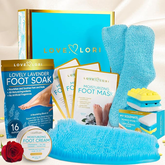LOVE, LORI Foot Spa Kit, Foot Care Kit, Self Care Gifts for Women, 8 Piece Pedicure Kit, Great Valentine Day Gifts for Her, Gifts for Women, Spa Gifts-VivaGrace Women