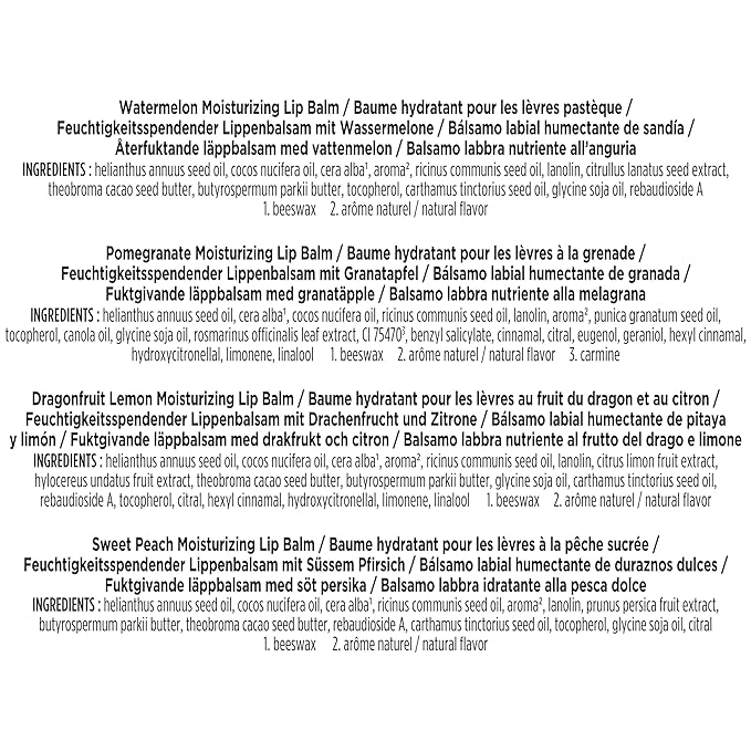 Burt's Bees Lip Balm Gift Set, Beeswax Bounty Fruit Mix, Perfect Lip Balms for Holiday Gift Baskets, 4-Pack, 0.15 oz.-VivaGrace Women