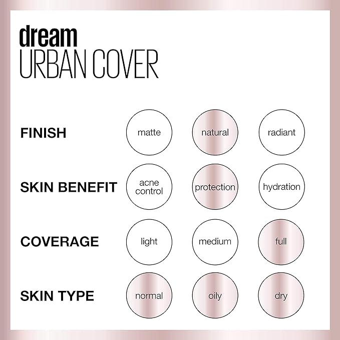 Maybelline Dream Urban Cover Flawless Coverage Foundation Makeup, SPF 50, Java-VivaGrace Women