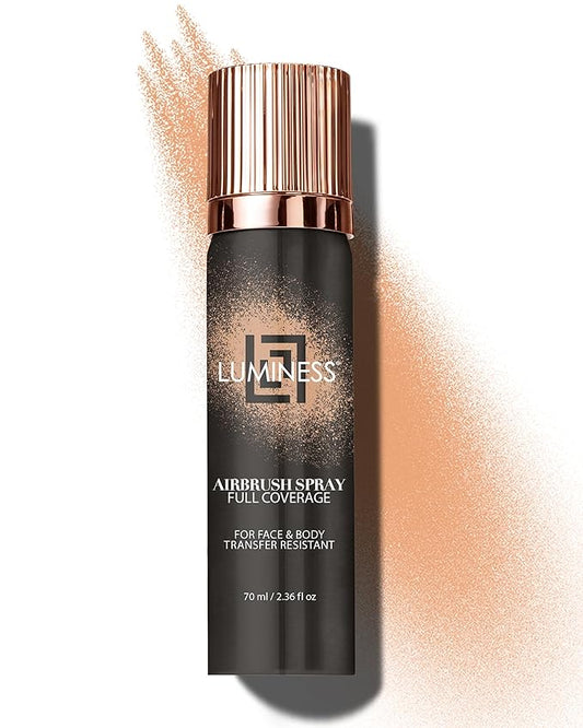 LUMINESS Spray Airbrush Foundation Makeup, Shade 050 - Lightweight, Full Coverage Foundation for Face, Neck & Body - Water-Based Concealer for Seamless Blending, Natural-Looking Finish, 2.36 fl oz-VivaGrace Women