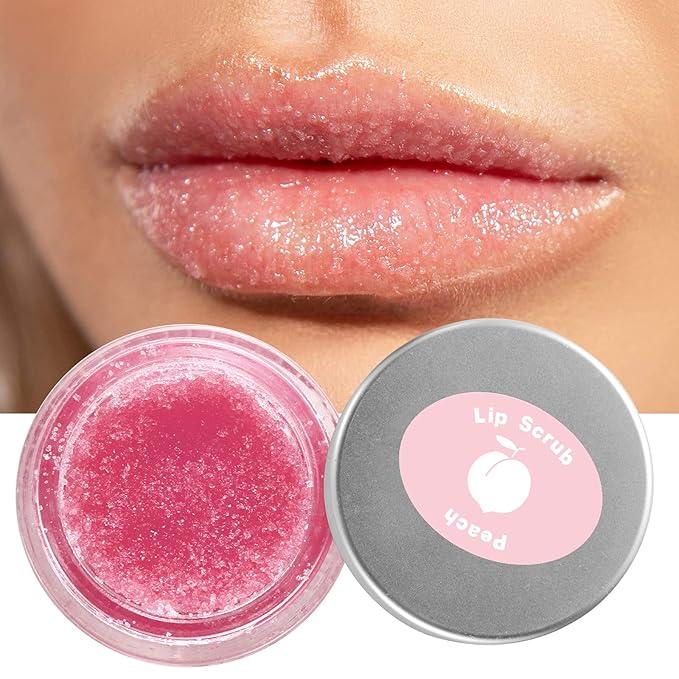 Lip Scrubs Exfoliator & Moisturizer, Lip Repair for Lush Soft Lips, Lip Moisturizer for Chapped Dry and Flaky Lips Treatment (Peach)-VivaGrace Women