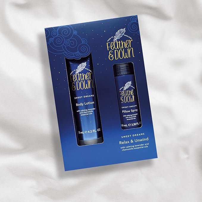 Feather & Down Sweet Dream Relax and Unwind Gift Set (100ml Pillow Spray & 125ml Body Lotion) - With Calming Lavender & Chamomile Essential Oils-VivaGrace Women