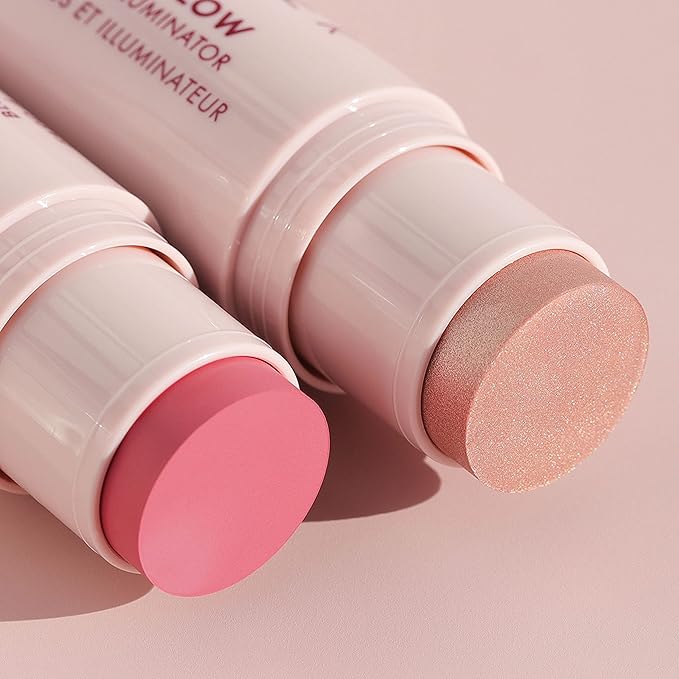 Wander Beauty On-the-Glow Blush and Illuminator - Petal Pink/Nude Glow - 7-in-1 Hydrating Cream Blush & Highlighting Stick - Stick Blush for Cheeks, Lip, & Body - Highlighter Makeup & Blush - 0.4 oz-VivaGrace Women