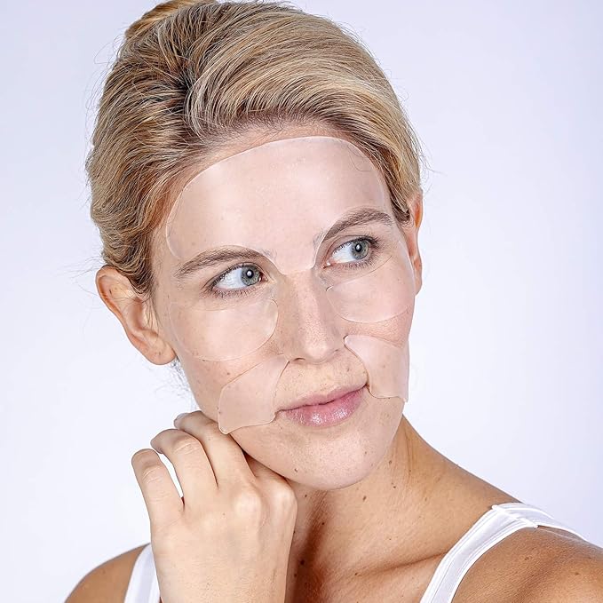 SilcSkin Full Face Set, Helps with Face & Brow Wrinkles from Sun Aging Side Sleeping, Reusable Self Adhesive Medical Grade Silicone, 1 Brow Pad, 4 Eye Pads, 2 Multi-Area Pads - 45 Day Supply-VivaGrace Women