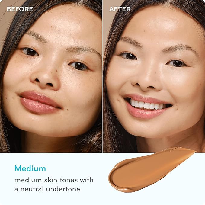 pūrlisse Ageless Glow Serum BB Cream SPF 40 - Glow BB Cream with SPF Enriched with Bakuchiol & Vitamin C to Help Improve Firmness & Reduce Wrinkles for Dewy Skin - Medium (1.4 oz)-VivaGrace Women