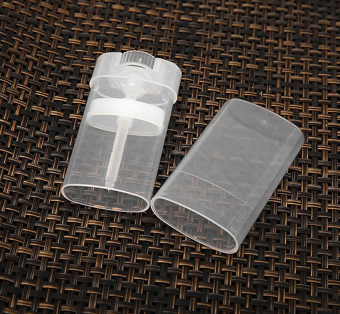 Empty Oval Deodorant Lip Lipstick Balm Tubes Containers Plastic 20PCS 15ML Transparent (15ml, Transparent)-VivaGrace Women