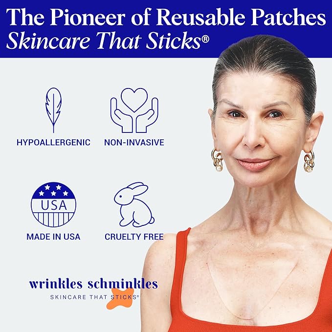 Wrinkles Schminkles Chest Wrinkle Patch - Reusable Silicone Smoothing Pads for Cleavage & Body, Reduce Wrinkles & Stretch Marks, Sensitive Formulated, Secret to Radiant Skin (1 Pack)-VivaGrace Women