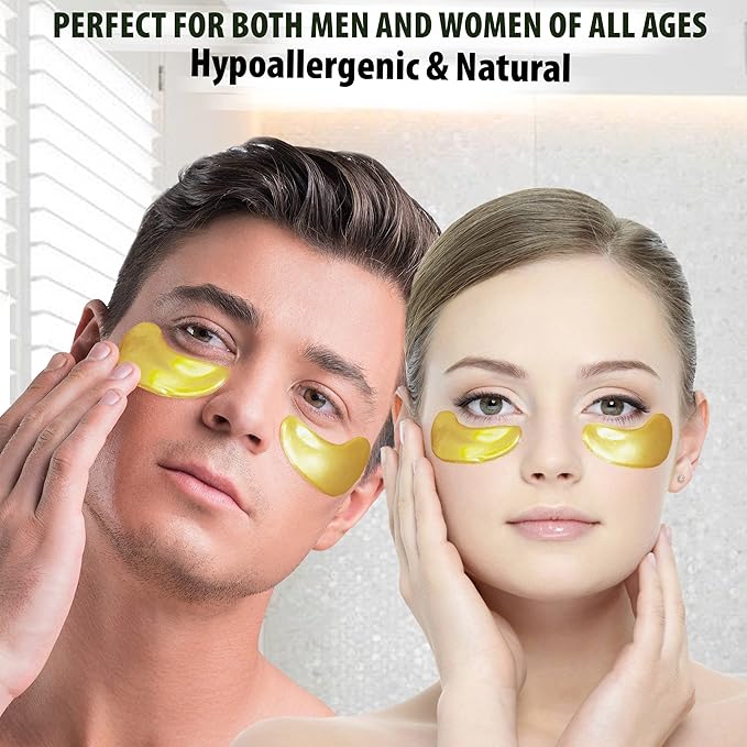 Under Eye Hydrogel E.G.F Eye Patches, 100% VEGAN CERTIFIED, Anti-Wrinkle Eye Patch, Treatment for Puffy Eyes, Eye Bags, Dark Circles Under Eye, Puffiness, Eye Patch with Hyaluronic Acid and-VivaGrace Women