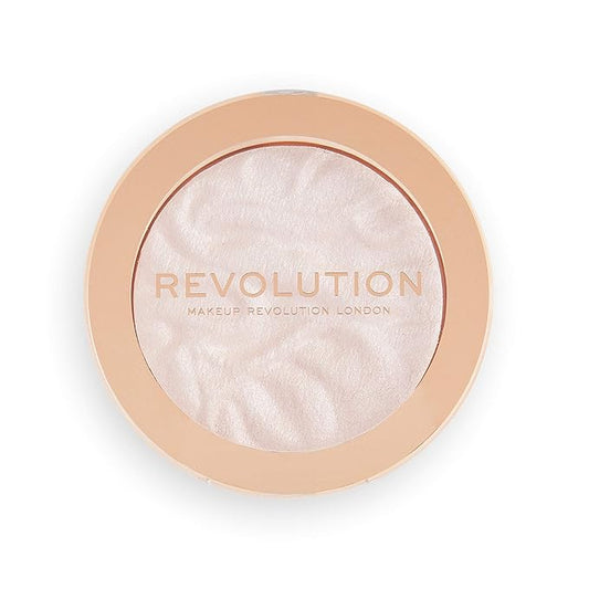 Revolution Beauty, Reloaded Pressed Powder Highlighter, Intensely Pigmented for a High Impact Dewy Finish, Peach Lights, 0.22 Oz.-VivaGrace Women