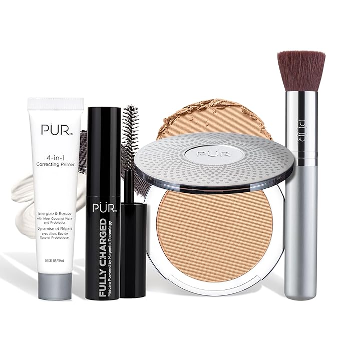PÜR Beauty Multitasking Essentials Best Sellers Kit, Everyday Look Deluxe Kit, Condition & Moisturize Skin, Cruelty Free, Tan-VivaGrace Women