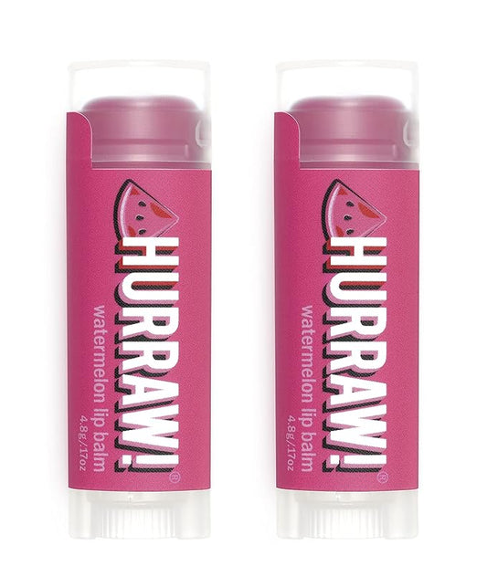 Hurraw! Watermelon Lip Balm, 2 Pack: Organic, Certified Vegan, Cruelty and Gluten Free. Non-GMO, 100% Natural Ingredients. Bee, Shea, Soy and Palm Free. Made in USA-VivaGrace Women