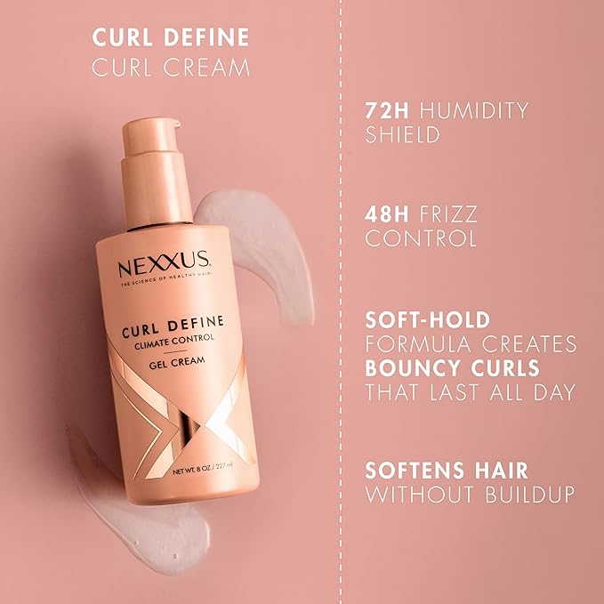 Nexxus Climate Control Gel Cream Curl Define for Cashmere Curls, with StyleProtect Technology 8 oz-VivaGrace Women