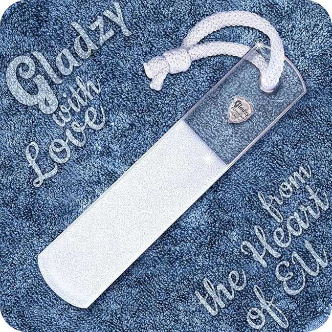 Genuine Czech Glass Foot File by GLADZY - Gentle Callus Remover Foot Rasp, Pedicure & Spa Rough Skin Scrubber, Two-Sided Etched Different Grit Surface, Professional Toenail & Heels Care, Made in EU-VivaGrace Women