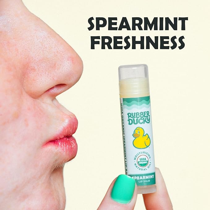 Rubber Ducky Sunscreen - Organic Lip Balm for Women, All Natural Stick with Vitamin E - Moisturizing & Hydrating Lip Balm for Dry Lips - Untinted and Non-Toxic Lip Care - Spearmint, 3 Pack-VivaGrace Women