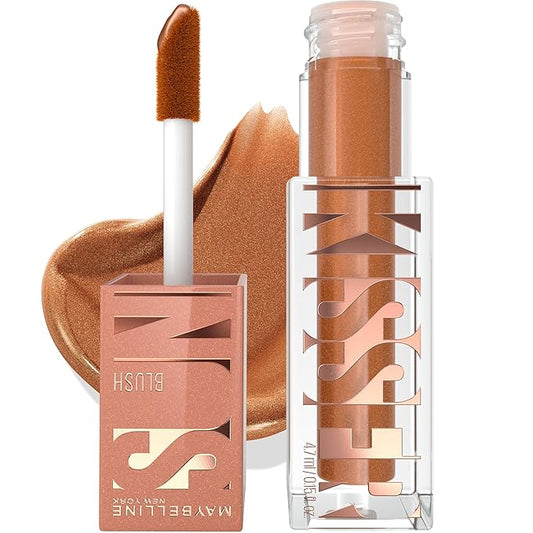 Maybelline Sunkisser Multi-Use Liquid Blush and Bronzer, Blendable, Longwear, Glowy Make Up, Electric Blush, 1 Count-VivaGrace Women