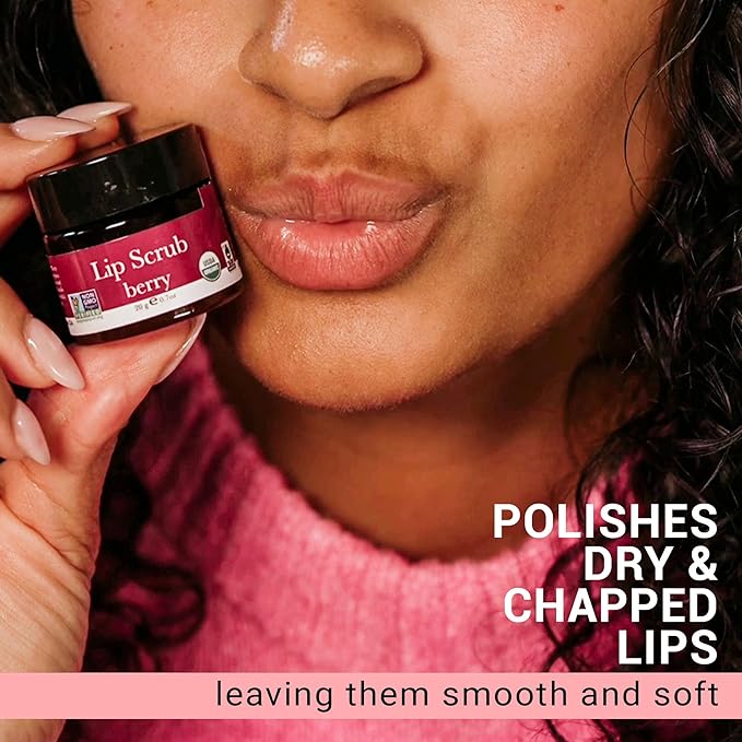 Organic Lip Scrub Berry - Lip Scrubs Exfoliator & Moisturizer, Lip Exfoliator Scrub, Sugar Lip Scrubs, Lip Sugar Scrub, Lip Care Products for Chapped Lips, Lip Scrubber, Lip Moisturizer for Dry Lips-VivaGrace Women