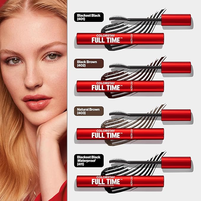 Revlon ColorStay Full Time Mascara, Volumizing Eye Makeup, 24 Hour Wear, Clump-Proof, Smudge-Proof, Flake-Proof, 403 Natural Brown