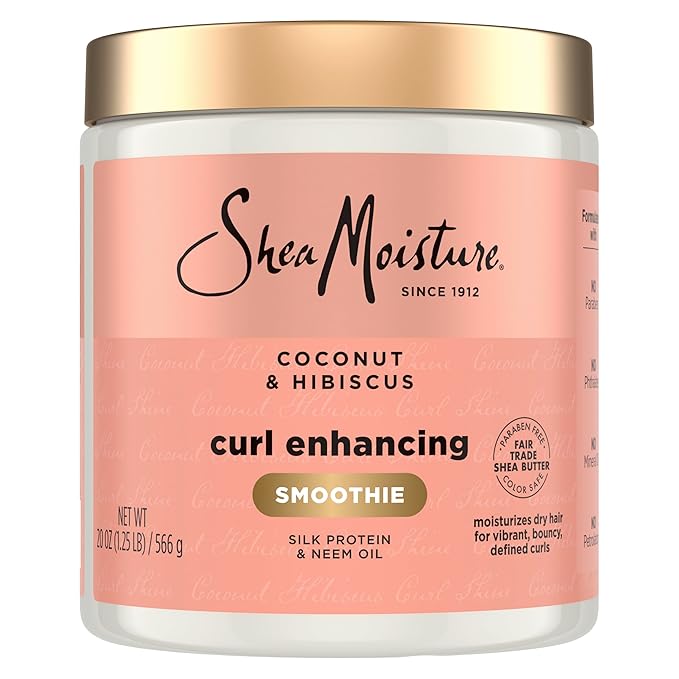 SheaMoisture Curl Enhancing Smoothie Hair Cream Coconut and Hibiscus for Thick, Curly Hair Sulfate Free and Paraben Free Curl Cream 20 oz-VivaGrace Women