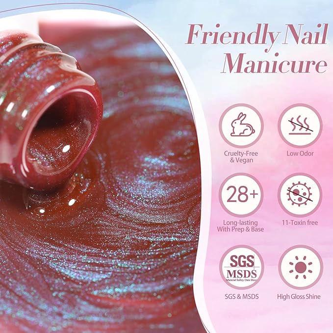 Born Pretty Cat Magnetic Eye Gel Nail Polish Rainbow Aurora Cat Magnetic Gel Polish Pink Green Blue Yellow Glitter Holographic Cat Magnetic Eye Gel Manicure Nail Art DIY, Firefly Aurora Series 6PCS-VivaGrace Women