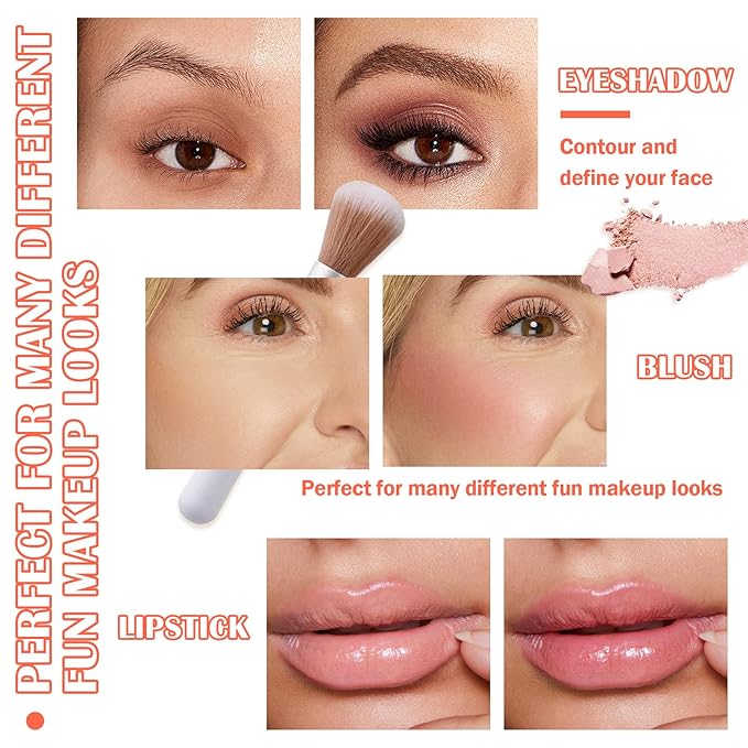 Blush Palette,Shimmer Silky Matte Blush Powder Palette,Professional Cute Face Contour Highlighter Blush Palette with Blush Makeup Brush 01-VivaGrace Women