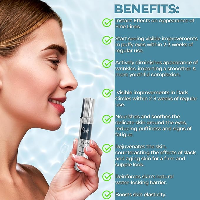 Eye C.P.R | Daily Caffeine & Retinol Under Eye Cream | All in One | Wrinkles & Fine Lines | Firming, Dark Circles, Puffiness | Complex Anti Aging Formula | 30ml-VivaGrace Women