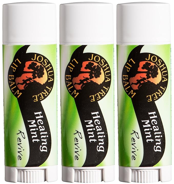 Joshua Tree Healing Mint Revive Organic Lip Balm (Pack of 3)-VivaGrace Women