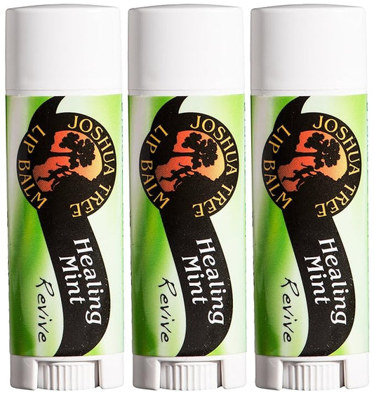 Joshua Tree Healing Mint Revive Organic Lip Balm (Pack of 3)-VivaGrace Women